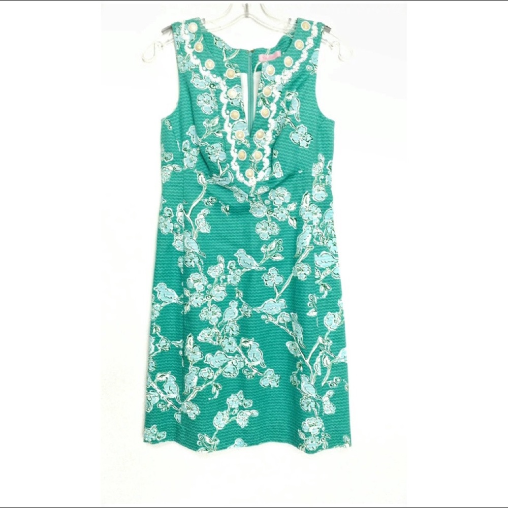 Lilly Pulizer Adelia Dress Lagoon Birds The Bees
